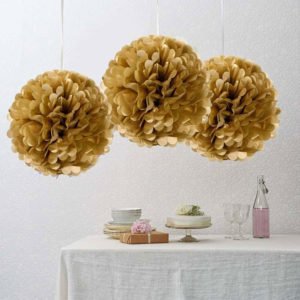 Three Large Gold Poms Poms $15 *plus tax       