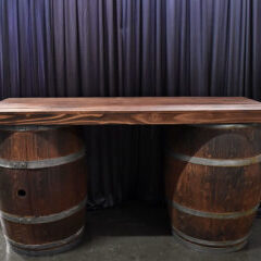 Custom Wine Barrel Table $225 plus tax  (2 in stock)