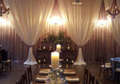 chandelier curtain backdrop